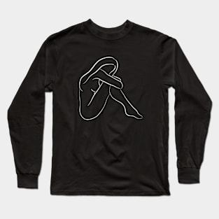 Naked Woman Outline Drawing - Lovesick Luciana Long Sleeve T-Shirt